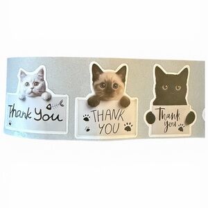 Cat "Thank You" 250 Stickers